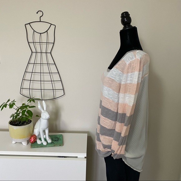 Sheer back striped sweater. - Picture 5 of 6